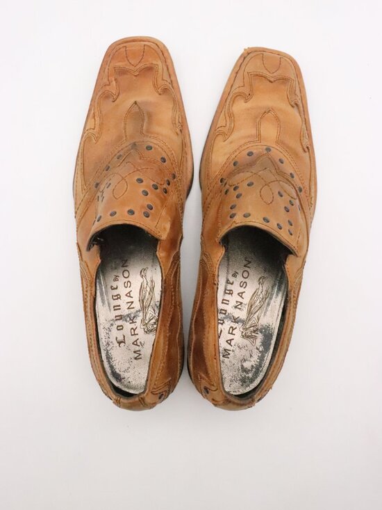 Lounge By Mark Nason U Rock Men\'s Size 10.5 Square Toe Loafers Brown Leather main image 8